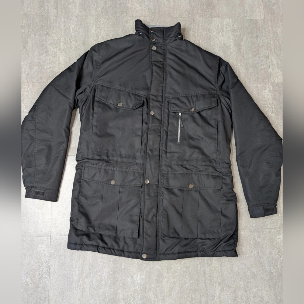 Boulder Creek Trading Co Mens Fleece Lined Jacket LT Black Parka No Hood